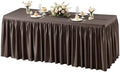Wish Care Brown Polyester Table Clothes for 8 Foot Rectangle Tables, Wrinkle Free Fitted Table Cover with Pleated Ruffle Table Skirt for Birthday Party Wedding Trade Show Event Display by WishCare
