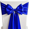 50 Pack Royal Blue Chair Sashes Bows Satin Wedding Chair Ribbons 7x108 Inch by SINSSOWL
