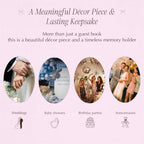 Embroidered Wedding Guest Book, Cotton Cover, Acid-Free Paper, 160 Pages, 9" L × 7" W, Sign in Book for Wedding Reception, Baby Shower&Events, with Envelopes, Table Card&Cotton Pouch (Pink) - Image 7