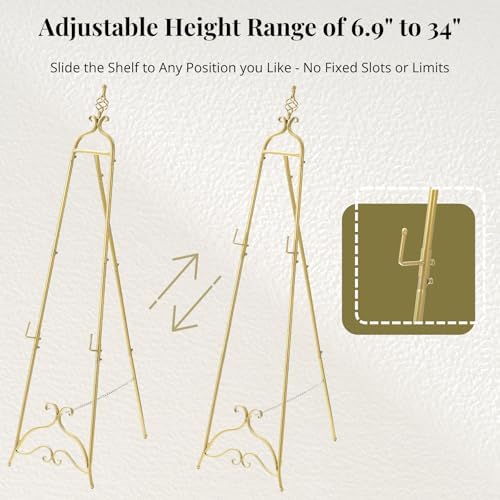 Gold Easel Stand for Sign 58.5” H Metal Large Adjustable - Image 5