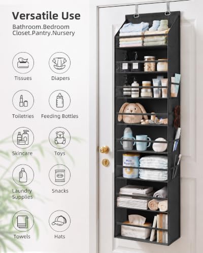 STORAGE MANIAC Over Door Organizer Hanging Shelves Large Clear Deep Pockets - Image 7