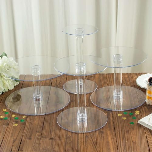 Efavormart Lovely 4 Tier XL Acrylic Crystal Glass Clear Cake Dessert Decorating Stand for Birthday Xmas Party Wedding - Image 5