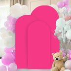 FANPROMS Arch Covers Set 6FT 6.6FT 7.2FT Hot Pink Wedding Arch Cover for Metal Arch Frame Spandex Fitted Arch Cover 2 Sides Arch Covers Stretchy Fabric Arch Stand Cover for Parties Wedding - Image 5