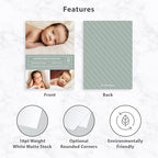Let's Make Memories Personalized Baby Announcement Cards - Birth, Adoption - Boy, Girl - Premium Quality Custom Photo Cards for Mailing - 5x7 - Includes White Envelopes - Special Stats - 75 ct - Image 4