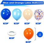 Orange and Blue Balloons Kit, 60pcs 12 inch Light Royal Blue Nude Latex Balloons and Electric Balloon Pump - Image 2