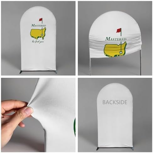 Golf Theme 2 Pcs Arch Backdrop Stand Set with Green & White Covers | 1st Birthday Hole in One Party Decor, Sports Themed Celebration (Golf Mastered,6ft & 5ft) - Image 3