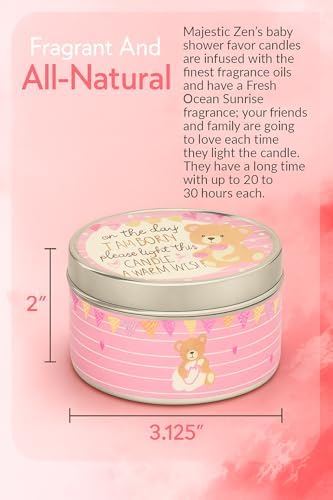 Majestic Zen Baby Shower Candle Favors for Girls | 9-Pack Scented Soy Wax Candles | Baby Powder Scent | 30–40 Hour Burn | Baby Shower Party Favors & Gender Reveal Keepsake - Image 5