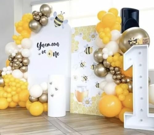 Honey Bee Arch Stretchy Covers for Birthday Party Decoration Honeycomb Honeypot Arched Stand Cover Baby Shower Favors Props(Only Cover) - Image 3