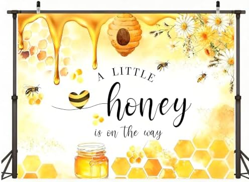 10X5ft Fabric Honeycomb Bee Backdrop, Yellow Honey Drip Banner Photography Background, Party Decorations Tapestry, Baby Shower Wall Decor, Photo Studio Props - Image 3