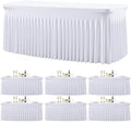 6 Pack White Table Cloth for 6 Foot Rectangle Tables Spandex Fitted Tablecloth 6ft Stretch Table Covers Skirt White Banquet Tablecloths Wrinkle Free Tablecloth for Party Wedding Birthday Event by Tao-GePartyDecorations