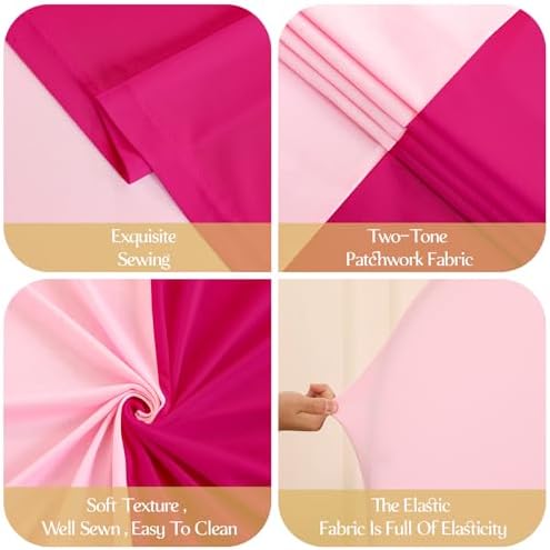 Hot Pink and Light Pink Arch Backdrop Cover 7.2FT 6FT Wedding Arch Covers Set of 2 Double-Color Arch Covers Stretchy Backdrop Spandex Fitted Fabric Backdrops for Party Baby Shower Birthday Decoration - Image 5