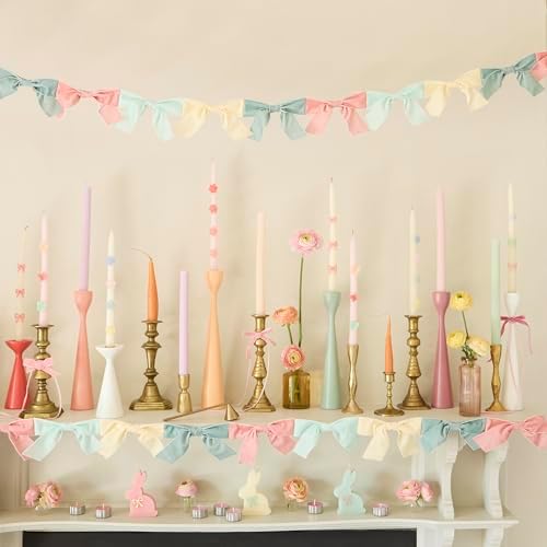 Meri Meri Velvet Bow Garland (Pack of 1), Reusable 5.5’ Garland with 2’ Excess Cord, Great for Bow Party Decorations, Bridal Shower Decorations, and More by MeriMeri