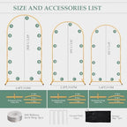 WellSign 6FT 5FT 4FT Wedding Arch Backdrop Stand Kit Set of 3 - Image 3