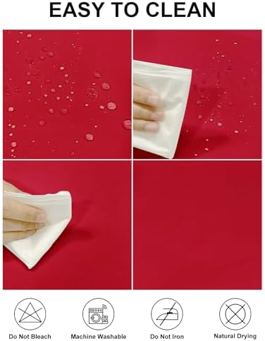 Fokitut 2 Pack Waterproof Rectangle Tablecloth, 60x102 Inch, Stain Resistant and Wrinkle Polyester Table Cloth, Fabric Table Cover for Kitchen Dining, Wedding, Party, Holiday Dinner-Red - Image 2