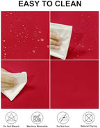 Fokitut 2 Pack Waterproof Square Tablecloth, 90x90 Inch, Stain Resistant and Wrinkle Polyester Table Cloth, Fabric Table Cover for Kitchen Dining, Wedding, Party, Holiday Dinner-Red - Image 2