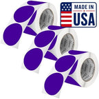 Perco Purple Perforated Round Circle Dot Sticker 3-Inch Labels — 3 Rolls, 1,500 Stickers - Creative Branding, Category Labels & Themed Packaging - Made in USA by Perco