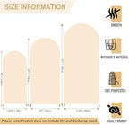 FANPROMS Beige Arch Backdrop Cover Set of 3 Wedding Arch Cover 4x5x6FT Round Top Arch Stand Cover for Fitted Arch Covers Spandex Backdrop Covers Set for Wedding Party Ceremony Decorations - Image 2