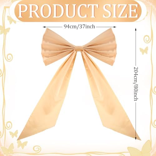 Wavwavw Giant Bow Big Wall Decor, Champagne, Polyester, Weeding - Image 2