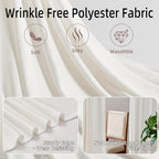 20ft x 10ft Ivory Backdrop Curtains for Parties Weddings, Wrinkle Free Silky Polyester Fabric Photo Backdrop Drapes, 4 Panels 5X 10 ft Cream Backgrounds Cloth for Birthday Baby Shower Photography - Image 3