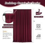 10 x 7 Feet Burgundy Backdrop Curtain for Partie, Background Curtains for Photoshoot, Birthday, Wedding, Halloween, Thanksgiving, Christmas Day, New Year Party Decorations 5Ft x 7Ft, 2 Panels - Image 2