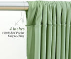 20x10ft Sage Green Backdrop Curtains with Lights Photo Drapes Wrinkle Free Fabric Backdrop Curtain for Wedding Birthday Party Baby Shower Bridal Shower Home Party Background Decorations - Image 4