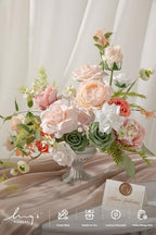 Ling's moment Fake Flowers Box, Faux Artificial Greenery Stems Foam Roses Gardenia Silk Peony Ranunculus Fabic Flower for Centerpieces Bouquet Wedding Vase Decorations, Garden Blush, Grand Combo - Image 2