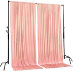 AK TRADING CO. 10 feet x 8 feet IFR Polyester Backdrop Drapes Curtains Panels with Rod Pockets - Wedding Ceremony Party Home Window Decorations - Peach - Image 2