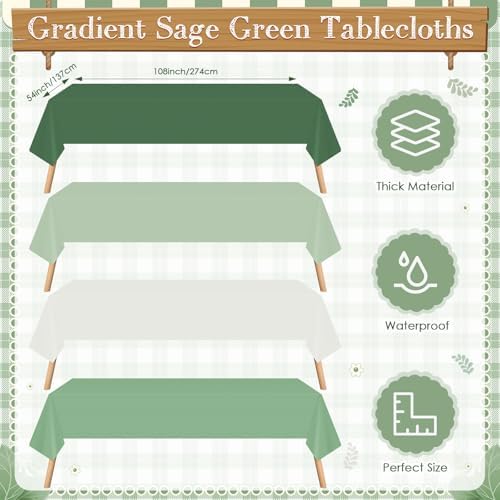 Mimorou 354 Pcs Sage Green Paper Plates and Napkins, Serves 50 Tableware - Image 5
