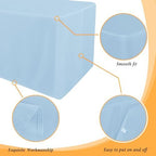 Obstal 2 Pack Table Clothes for 6 Foot Rectangle Tables, Dusty Blue - Image 4