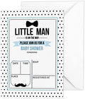 Pack of 30, Boy Baby Shower Party Collection, Baby Shower Invitation Cards, Fill in the Blank Invites WIth Envelopes, Little Man Theme Party Supplies by Inkdotpot