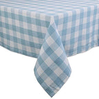 DII Buffalo Check Collection, Classic Farmhouse Tablecloth, 60 x 120, Light Blue & White (Pack of 12) - Image 2