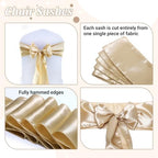 MDS® Pack of 50 Satin Chair Sashes for Wedding & Events – Champagne Gold - Image 5