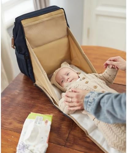 Diaper Bag Backpack, Multifunction Diaper Bag with Changing Station, Stylish Baby Bags, Large Unisex Diaper Backpack for Mom and Dad, Baby Registry Search, Portable Changing Pad – Navy Blue - Image 5