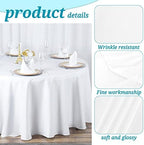 YMHPRIDE 6 Pack Round White Tablecloth, 120 Inch Round Tablecloth - Image 3