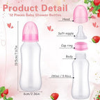 Trelaco 12 Pcs Baby Shower Bottle Chug Game, Strawberry, Pink - Image 3