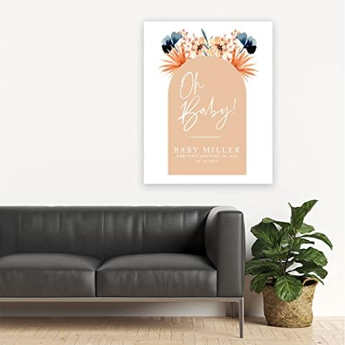 Andaz Press Custom Large Baby Shower Welcome Sign, 16" x 20", Neutral Boho Arch Personalized Canvas Welcome Sign, Signage Gender-Neutral Canvas Sign for Baby Sprinkle, Fall Baby Shower Decorations - Image 4