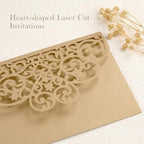 Personalized Wedding Invitations Gold Laser Cut Invitation Kit - Image 4