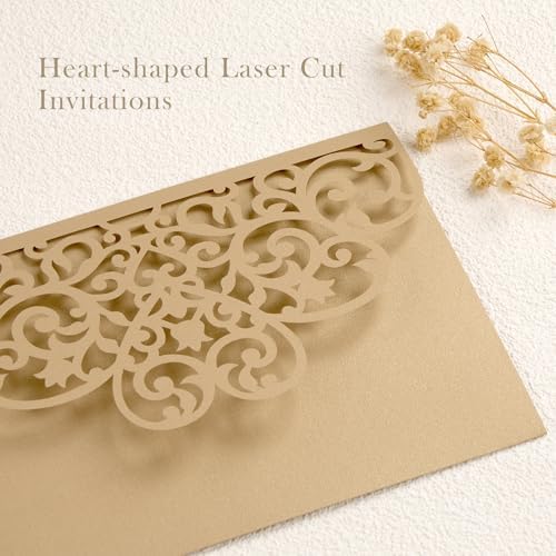 Personalized Wedding Invitations Gold Laser Cut Invitation Kit - Image 4