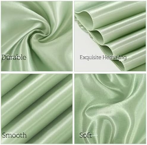 YMHPRIDE 60 PCS Sage Green Satin Chair Sashes, 7x108 Inch Ties Chair Bows - Image 3
