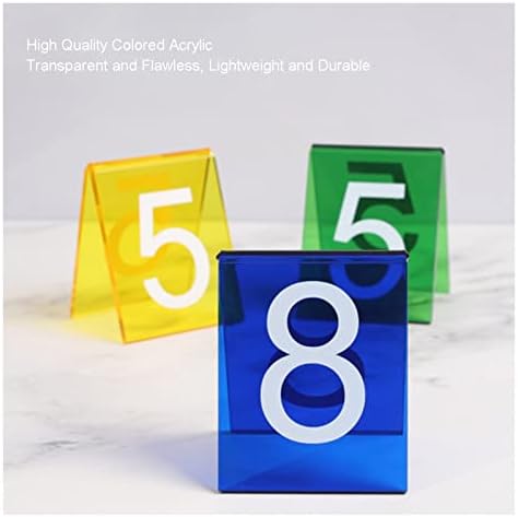 Acrylic Table Numbers, Tent Style Table Signs, Set of 6 Colorful Panel Desk Signs, Best for Rustic Receptions, Banquets Cafés Restaurants Hotel(Red 13 18) - Image 2