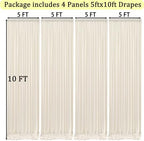 20ft x 10ft Wrinkle Free Ivory Backdrop Curtains for Parties, 4 Panels 5x10ft Photo Backdrop Drapes for Wedding Party Birthday Photography Baby Shower Background Backdrop Home Decor - Image 6