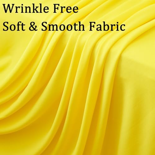 6 Pack Yellow Spandex Round Tablecloths for 72 inch Table, Wrinkle Free Stretchy 132inch Fitted 6FT Round Table Cover with Skirt for Wedding Party Dining Banquet - Image 7