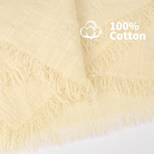 Showgeous 60 Pack Beige Cloth Napkins with Fringe, 16x16 inch 100% Cotton - Image 4