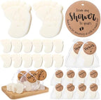 50 Sets Baby Shower Soap Party Favors, White Footprint, Oh Baby by Swiffen