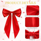 Crowye 7 Pcs Giant Satin Bow Decor, Large Red Backdrop Decor - Image 3