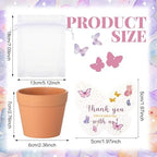 Ctosree 50 Sets Butterfly Baby Shower Party Favors for Guests A Little Butterfly Is on The Way Seed Packets Include Self-adhesive Seed Packets Flowerpot Thank You Tags Organza Bags for Baby Shower - Image 2