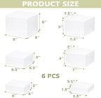 6Pcs Buffet Risers, Food Risers for Buffet Table, Acrylic Cube Display Risers with Hollow Bottom, Food Display Stand for Party Jewelry Dessert Figures (Size 5.5",6",6.5",7",7.5",8") - Image 3
