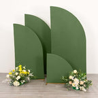 Efavormart Set of 4 Olive Green Spandex Half Moon Arch Covers, Custom Fit Chiara Backdrop Slipcovers 2.5ft-7ft for Modern Rustic and Harvest Decor - Image 6