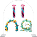 Decojoy Balloon Arch Stand, 7.5ft Large Round Backdrop Frame, Adjustable Half Circle Arch, 2 set Reusable Metal Ballon Column Kit with Base 3IN1 for Birthday, Wedding, Graduation, Shower Party by Decojoy