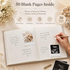 Personalized Linen Baby Shower Guest Book, Custom Photo Album 29 x 21.5 cm - Image 5